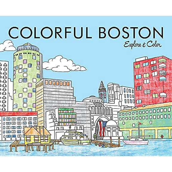 Pre-Owned Colorful Boston: Explore & Color (Paperback) by Laura Lahm