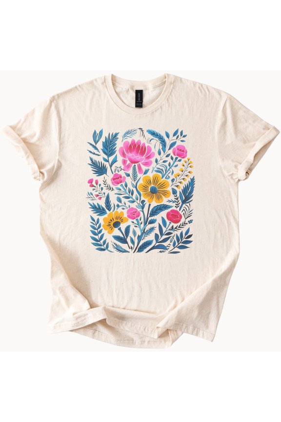 Colorful Botanical Floral Nature T-Shirt