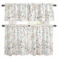 thumbnail image 1 of Colorful Botanical Kitchen Curtains Sets for Windows 24 Inch Length, Rainbow Color Leaves Spring Summer Rod Pocket Window Treatments Tier Curtains and Valances Set for Bedroom/Bathroom, 1 of 8