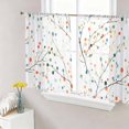 thumbnail image 1 of Colorful Botanical Sheer Curtains 54 Inch Length 2 Panels Set, Rainbow Color Leaves Spring Summer Voile Window Treatment Rod Pocket Short Kitchen Curtains Drapes for Bedroom 52"x54"x2, 1 of 7