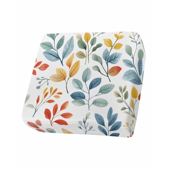 Colorful Botanical Sofa Couch Cushion Covers Washable, Removable Stretchable Sectional Couch Covers, Pastoral Country Summer Leaves Slipcovers for L & T Shape Sofa Furniture Protector S Size 1 pc