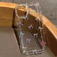 Colorful Bow Print Clear Case For iPhone 14 13 12 11 15 Pro Max SE XR X