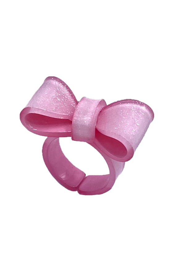 Colorful Bow Rings Resin Rings Acrylic Rings Stacking Rings Aesthetic Bowknot Rings