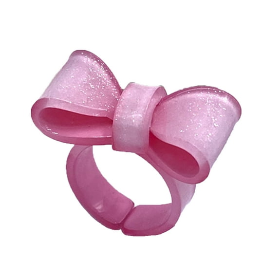 Colorful Bow Rings Resin Rings Cute Acrylic Rings Stacking Rings Aesthetic Bowknot Finger Rings Plastic Rings
