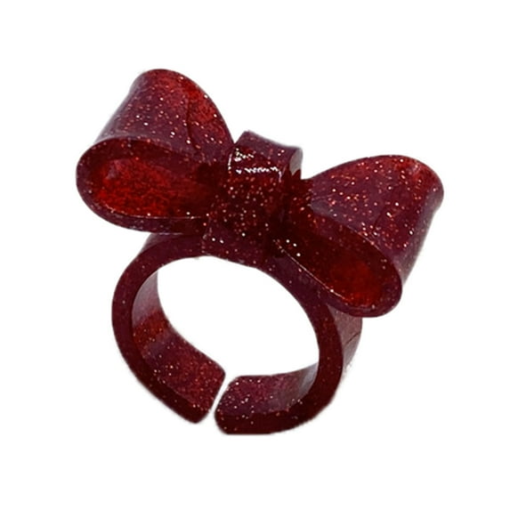 Colorful Bow Rings Resin Rings Cute Acrylic Rings Stacking Rings Aesthetic Bowknot Finger Rings Plastic Rings
