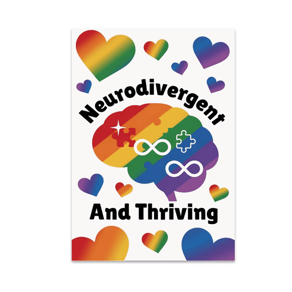 Colorful Brain Wall Art - Neurodiversity Advocate - 13x19 Poster Print