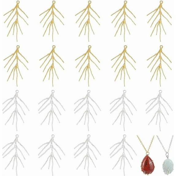 Colorful Branch Shape Prong Setting Pendants