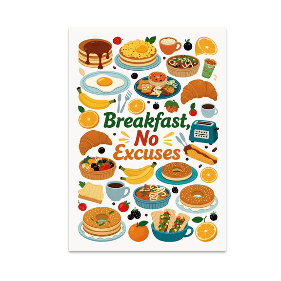 Colorful Breakfast Decor - Breakfast Enthusiast - 13x19 Poster Print