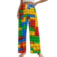 thumbnail image 1 of Colorful Brick Pattern Design Pajama Pants Comfortable Elastic Waist Pajamas Fashion Sleepwear Bottoms Plus Size Homewear, 1 of 6