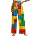 thumbnail image 1 of Colorful Brick Pattern Design Pajamas Leisure Trousers Soft Warm Sleepwear Bottoms Loose Retro Nightwear, 1 of 6