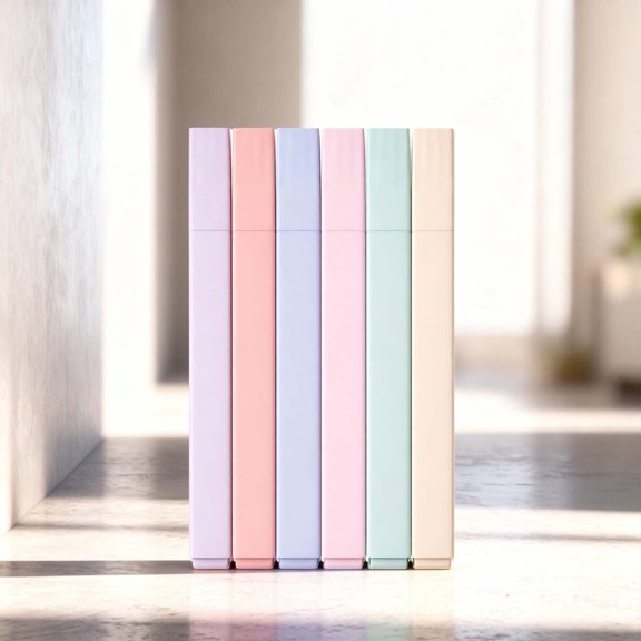 Colorful Bright Assortment Pen, Fluorescent Pen Set, Long Lasting Highlight Marker, Versatile Drawing Stationery, 6 Piece for Art Office and Youngster