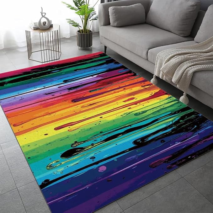 Colorful Bright Graffiti Rugs, Multi Color Background 3D Print Carpet ...