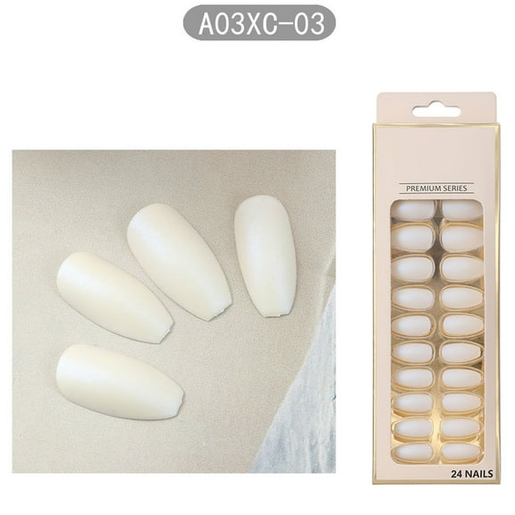 Colorful Brushed Ballet Nails Coffin Shape 24 Piece Full Set Enhancements Easy Application Salon Quality