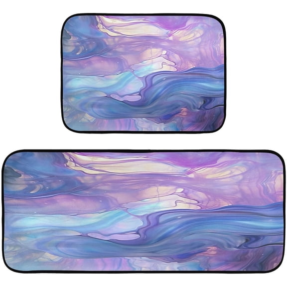 Colorful Bubbles Anti Fatigue Mats for Kitchen Floor,Set of 2 Non Skid Washable Waterproof Anti Kitchen Floor Mats for Kitchen Office Laundry Room Bathroom (19"x27"+19"x47") Home Decor