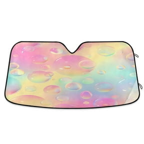 Colorful Bubbles Car Windshield Sun Shade Foldable Car Front Window Visor Heat and UV Protection 57x31.5