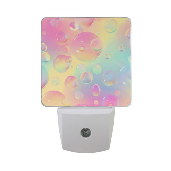 Colorful Bubbles Night Light 2 Pack LED Nightlight Plug into Wall Dusk to Dawn Sensor Soft White