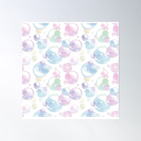 Colorful Bubbles Poster Wall Art, Modern Wall Decor For Living Room Bedroom, 30x30 UNFRAMED