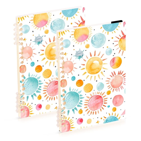Colorful Bubbles Sun Watercolor Notebook Detachable Coil Notebook Diary Plan Book A5 Size 60 Pages 1 Pack