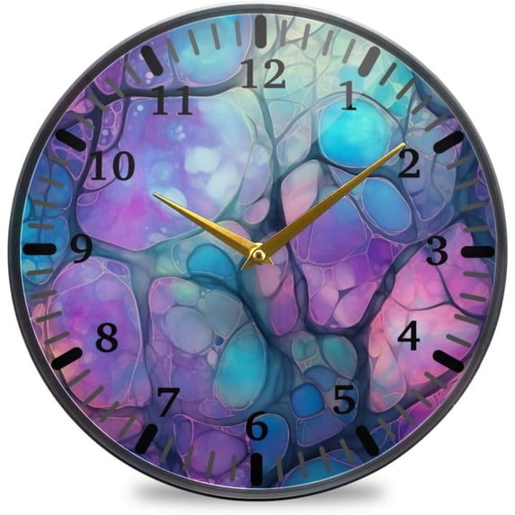 Colorful Bubbles Wall Clock Silent Non-Ticking Round 10 Inch Quartz Battery Operated Wall Clock for Kitchen,Bedroom,School,Living Room Home Decor