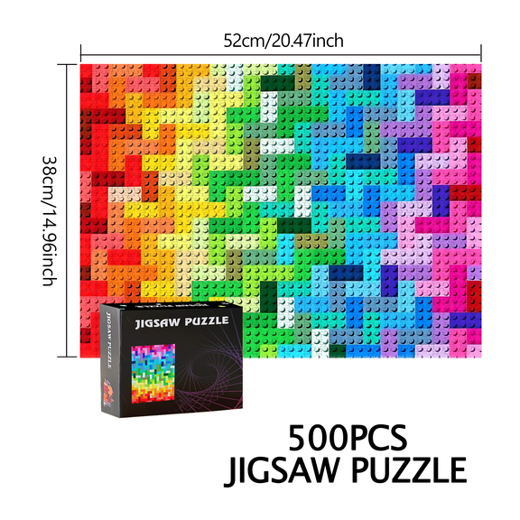 Colorful, Building Block Puzzle 500pcs/1000pcs Large Puzzle Game Gift Family Interactive Game Puzzle DIY Home Decoration Brain Challenge