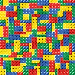 Colorful Building Blocks Birthday Edible Icing Image Cake Topper, by Tnct.