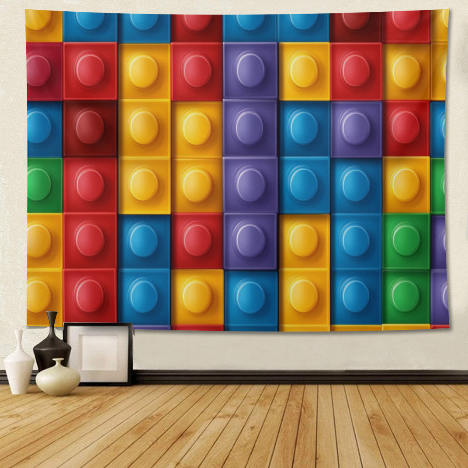 Colorful Building Blocks Tapestries Art Wall Tapestries, Tapestry for