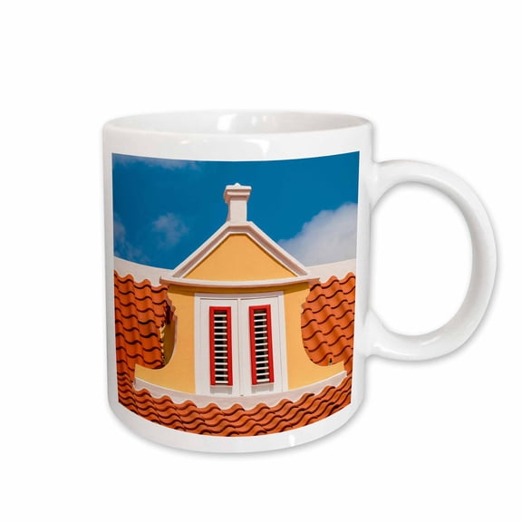 3drose, Colorful Buildings, Architecture in Capital City Willemstad, Curacao., 11oz Mug