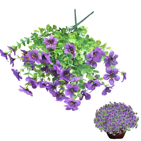 Colorful Bundles Artificial Fake Plants Flowers for Outdoor Decoration, Realistic Plastic Silk Spring Summer Flowers, Daisy and Petunia Hanging Planters for Garden Porch Window Box Yard, 14.17"