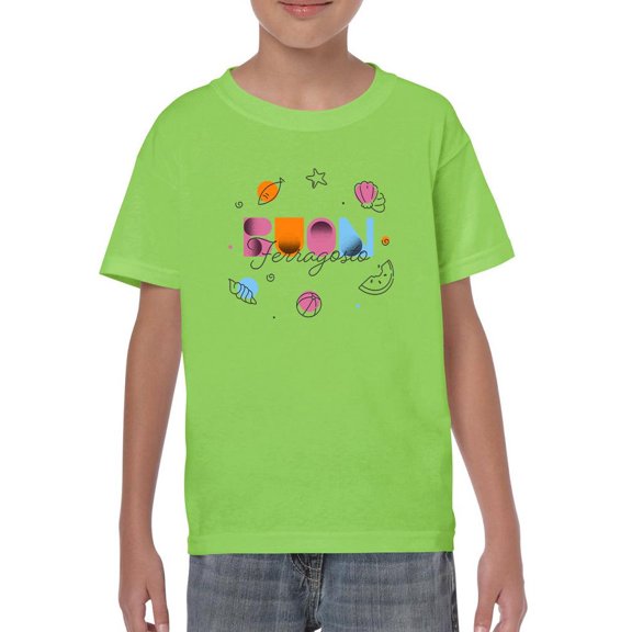 Colorful Buon Ferragosto T-Shirt Juniors -Image by Shutterstock,  Medium