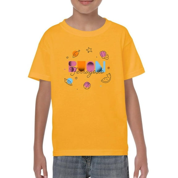 Colorful Buon Ferragosto T-Shirt Juniors -Image by Shutterstock,  Medium