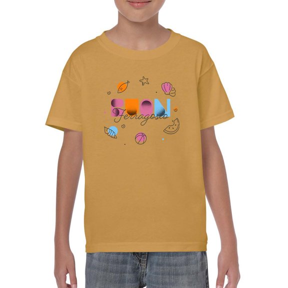 Colorful Buon Ferragosto T-Shirt Juniors -Image by Shutterstock,  x-Small