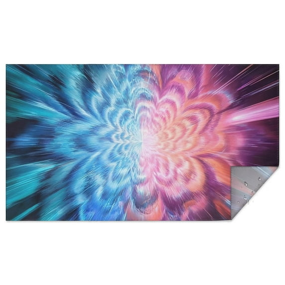 Colorful Burst Pattern Rectangle Tablecloth 60"x102",Waterproof Polyester Rectangle Table Cloth, Wipeable Spillproof Polyester Tablecloth for Dining, Camping, Indoor and Outdoor