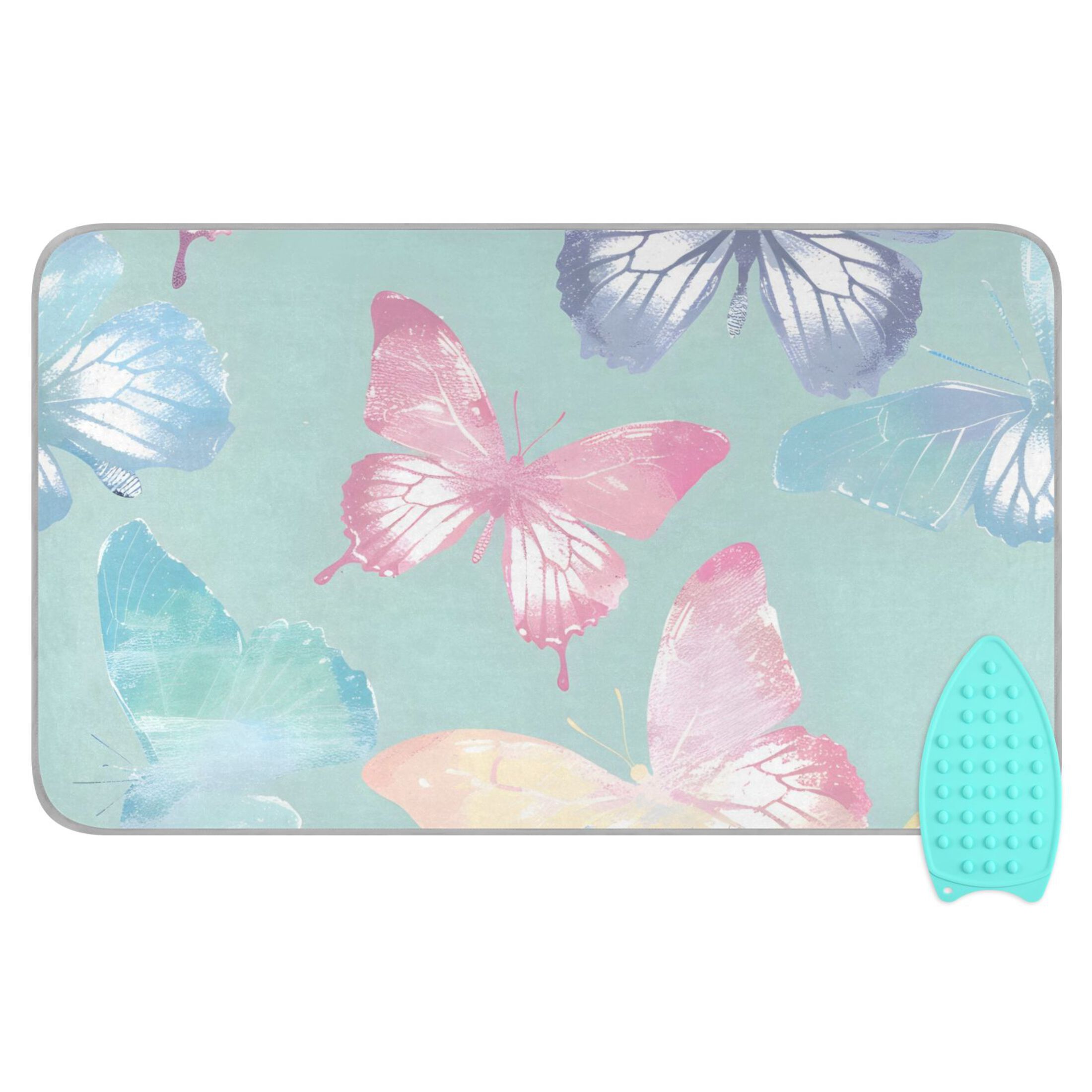 Colorful Butterflies Ironing Mat Blanket Portable Travel Ironing Pad Heat Resistant Pad 47.2" x 27.6”