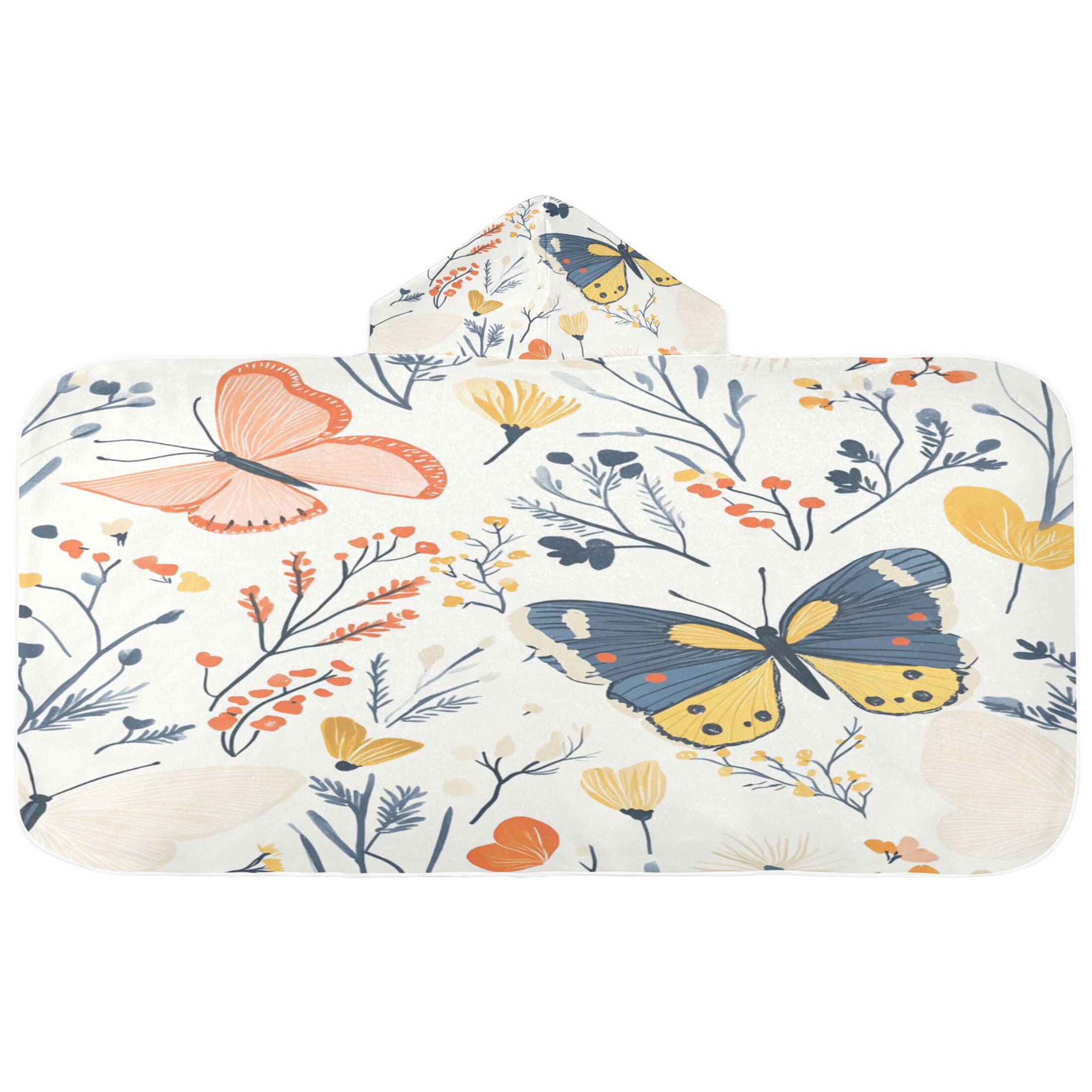 Kids Poncho Towel ButterFlies main image 1