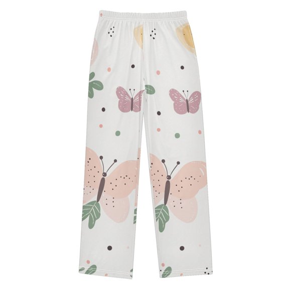 Colorful Butterflies and Flowers Pajama Pants Soft Lightweight Lounge Pants Bottoms Sleep Pants Warm Comfy