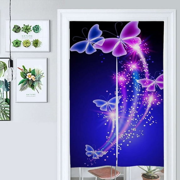Colorful Butterflies&nbsp;Glitter Star Door Curtain Nordic Living Room DoorCurtain Porch Partition Curtain Kitchen Rative Half Curtain