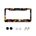 thumbnail image 1 of Colorful Butterflies on Black 1 License Plate Frames for Women Men Car Plate Holder Cover Metal Tag Aluminum Car Accessories Front Rear Plate Decor, 1 of 6
