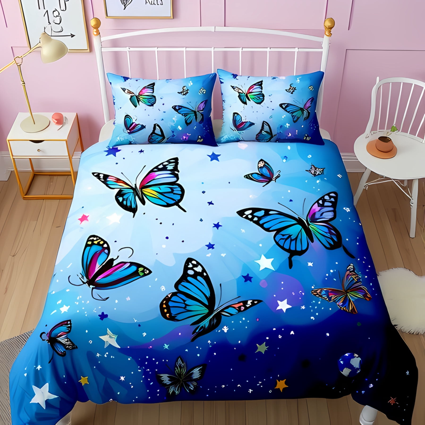 Colorful Butterfly 3-Piece Quilted Bedding Set NCU0VL133 main image 1