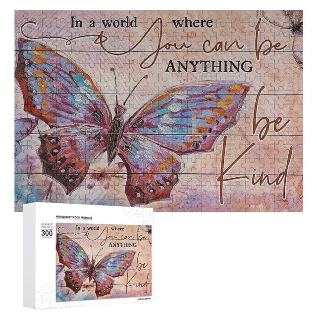 Colorful Butterfly 300 Piece Jigsaw Puzzle for Adults and Families In