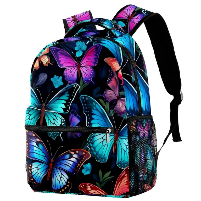 Colorful Butterfly Backpack Travel Rucksack Durable Bags for Students Outdoor Hiking Camping Weekend Backpack