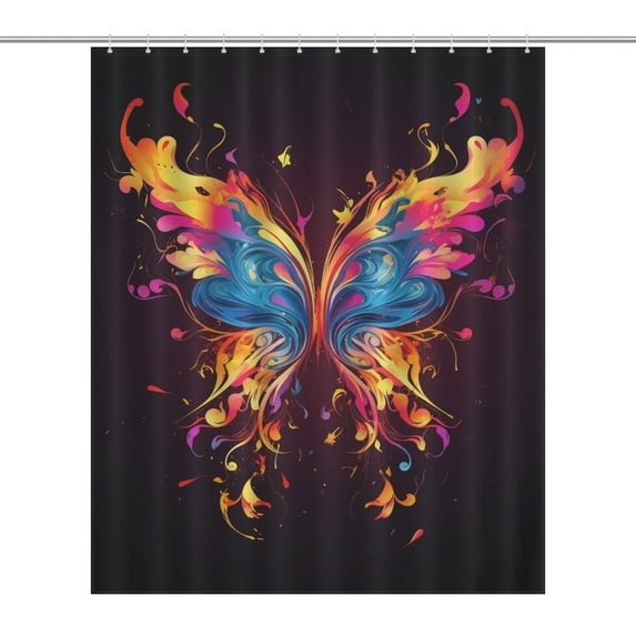 Colorful Butterfly Bathroom Curtain Modern Home Decor Waterproof Polyester Shower Curtains Bath Screen