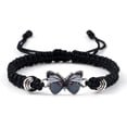 thumbnail image 1 of Colorful Butterfly Charm Bracelet with Meaning Card Handmade Braided Rope Adjustable Bracelet Friendship BFF Inspiration Gift, 1 of 4