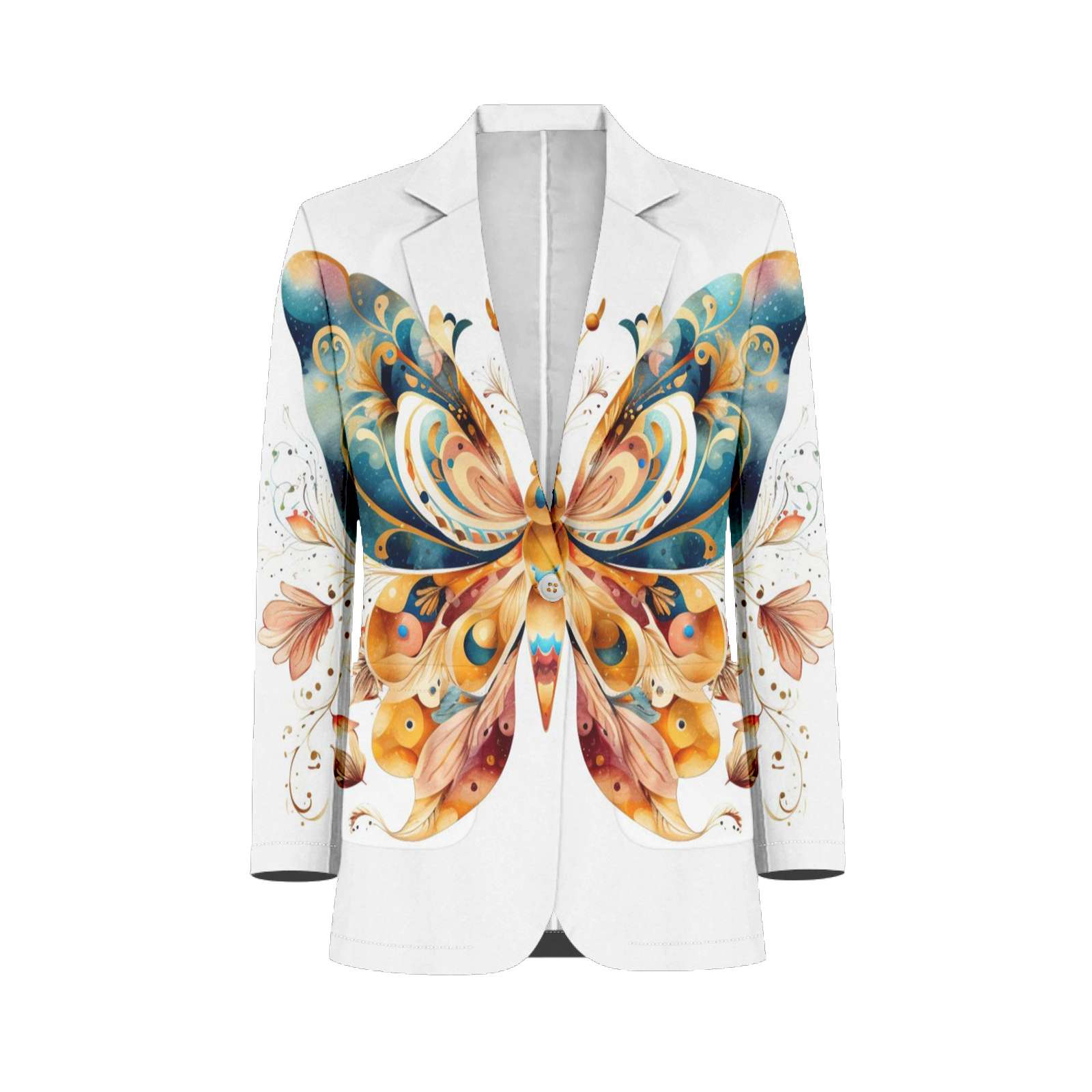 Colorful Butterfly Floral Pattern Customized Men's Suits full man Shawl ...