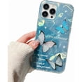 thumbnail image 1 of Colorful Butterfly Halo Dyeing Water Ripple Phone Case Compatible with iPhone Case (Blue,iPhone 13), 1 of 7