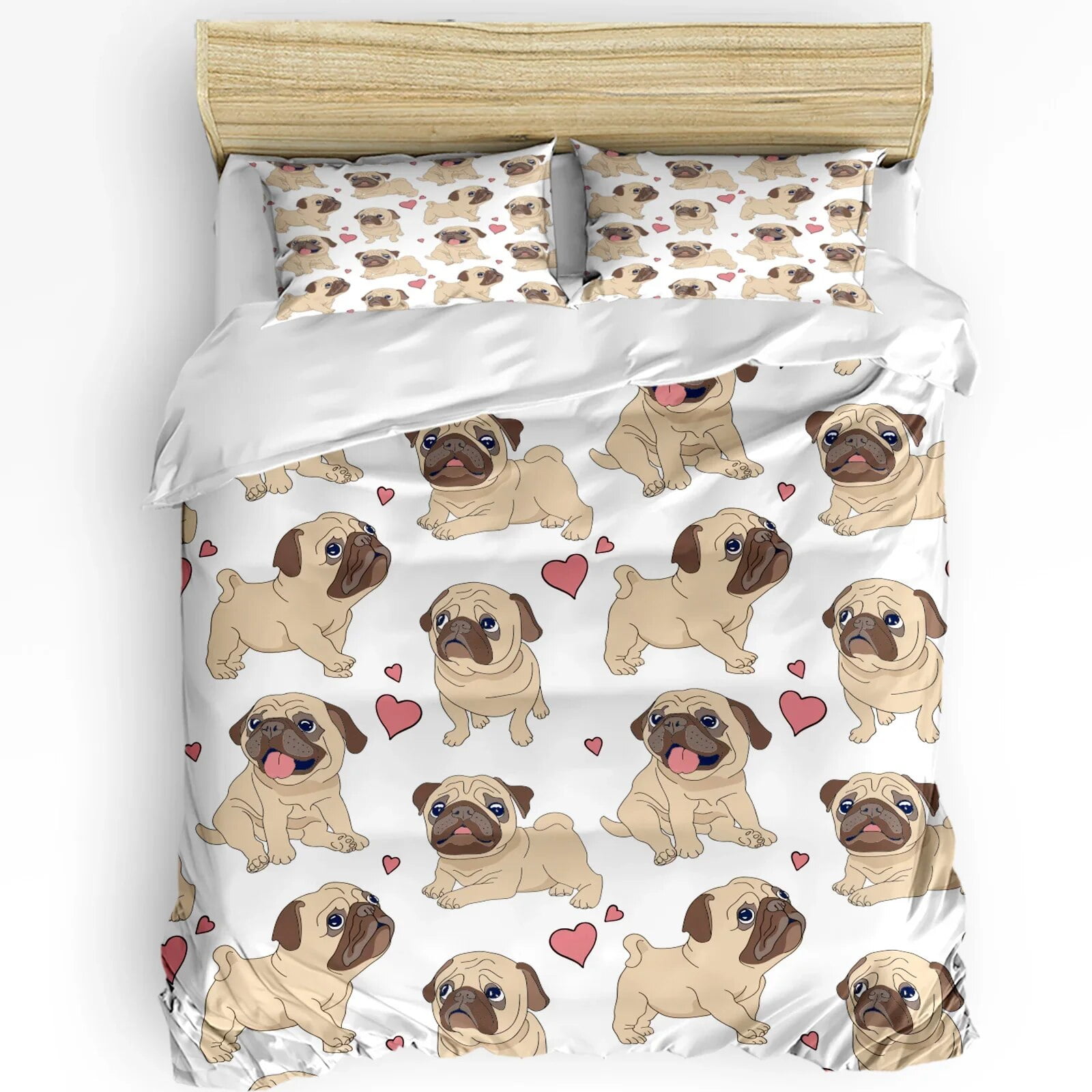 Colorful Butterfly HeartShaped 3pcs Bedding Set For Bedroom Double Bed