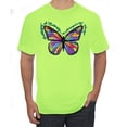 thumbnail image 1 of Colorful Butterfly Oh Butterfly On Whispering Wings Animal Lover Men's Graphic T-Shirt, Safety Green, Large, 1 of 3