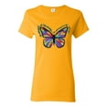 thumbnail image 1 of Colorful Butterfly Oh Butterfly On Whispering Wings Animal Lover Womens Graphic T-Shirt, Gold, 3XL, 1 of 3