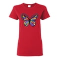 thumbnail image 1 of Colorful Butterfly Oh Butterfly On Whispering Wings Animal Lover Womens Graphic T-Shirt, Red, X-Large, 1 of 3