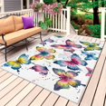 thumbnail image 1 of Colorful Butterfly Outdoor Rug 3x5 Ft, Non Slip Washable Area Rug, Elegant Pastoral Butterflies Watercolor Patio Rugs Carpet Runner, Large Floor Mat for Indoor/Outdoor Deck Porch Camping, 1 of 8
