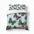 thumbnail image 1 of Colorful Butterfly Pattern Fabric Bedding Set 3 Pcs Soft Microfiber Quilt Cover For Bedroom Decor, Comforter Cover With 2 Pillowcase, 1 of 5